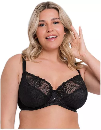 Curvy Kate Γυναικείο Σουτιέν Μεγάλα Μεγέθη Lace Daze Balcony Μαύρο