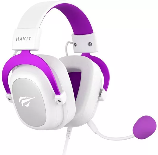 Havit H2002D Over Ear Gaming Headset με σύνδεση 3.5mm Μοβ