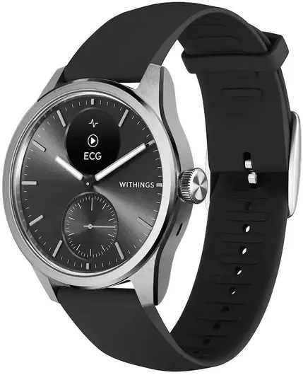 Withings ScanWatch 2 Stainless Steel 42mm Αδιάβροχο με Παλμογράφο Μαύρο