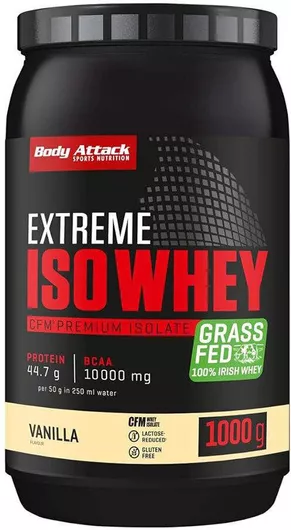 Body Attack Extreme Isowhey Pro Πρωτεΐνη Ορού Γάλακτος με Γεύση Βανίλια 1kg