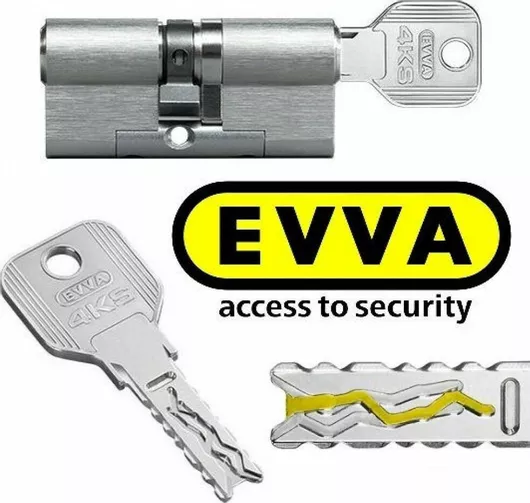 Κύλινδρος Κλειδαριάς Ασφαλείας EVVA 4KS Plus 80mm (30-50) Ασημί