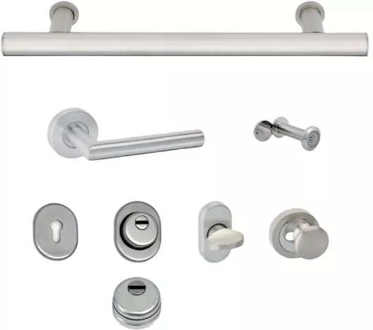 Σετ Πόμολα Θωρακισμένης Πόρτας-best Sd103-φ20-Επιλογή Κλείστρου Συρτό Επιλογή Πόμολου Φιξ Δεξί Νίκελ Ματ