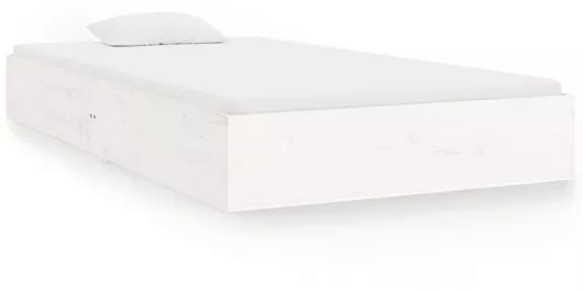 Πλαίσιο Κρεβατιού vidaXL Μονό από Μασίφ Ξύλο με Τάβλες για Στρώμα 90x200cm Λευκό