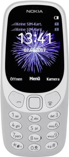 Κινητό Απλής Χρήσης Nokia 3310 2017 Dual SIM 16MB με Κουμπιά Ελληνικό Μενού Γκρι