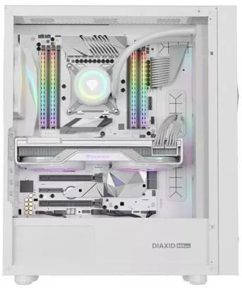 Κουτί Υπολογιστή Natec Diaxid 605 Gaming Midi Tower με Πλαϊνό Παράθυρο & RGB Φωτισμό Λευκό