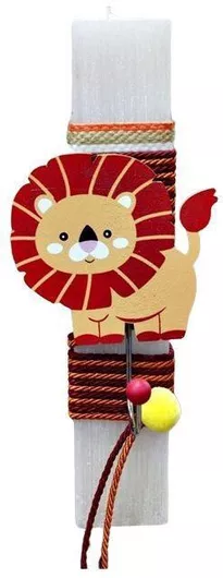 Πασχαλινή Λαμπάδα Στρογγυλή Χειροποίητη 25cm. Πορτοκαλί