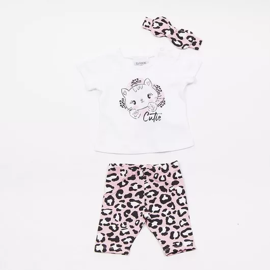 Trax Παιδικό Σετ με Κολάν Καλοκαιρινό 3τμχ Λευκό