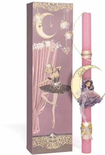 Χειροποίητη Λαμπάδα Στρογγυλή Μουσικό Κουτί Γέραλης 22149 Διαστάσεις Ποσότητα Χρώμα