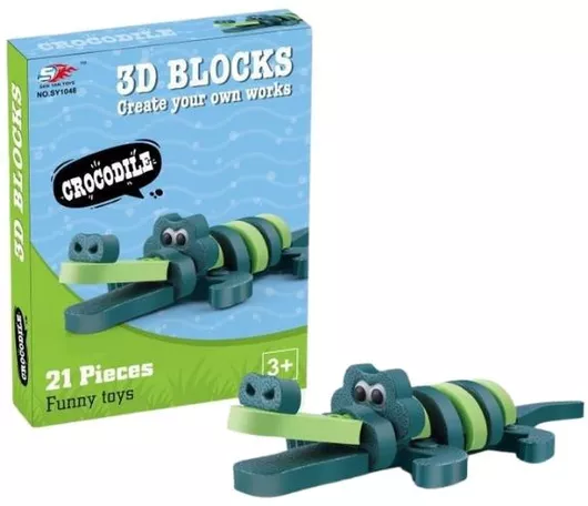 Τουβλάκι Κροκόδειλος για 3+ Ετών 21τμχ MKM312799