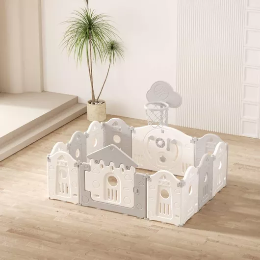 Φράχτης 120x160x58 Πλαστικός Παιχνιδιού Castle Μπασκέτα Γκρι Cp002-gr