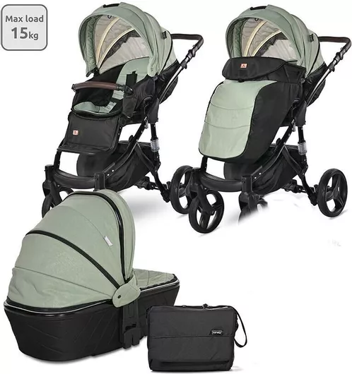 Καρότσι Μωρού Lorelli Rimini Premium Ρυθμιζόμενο 2 σε 1 Πράσινο 15.2kg