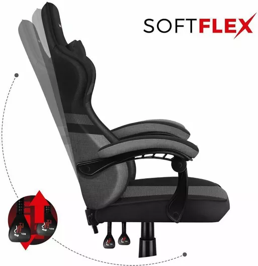 Καρέκλα Gaming Huzaro Force 4.4 Mesh Υφασμάτινη Γκρι