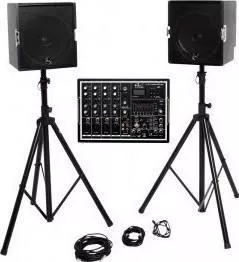 Alpha Audio Σετ με Αυτοενισχυόμενα Ηχεία PA A-AMP Compact 700 Coax 700W με Γούφερ 12" σε Μαύρο Χρώμα