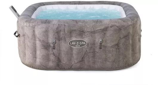 Πισίνα Lay-Z-Spa Rome MaxHold EnergySense UltraFit Smart AirJet 6 Φουσκωτή Υδρομασάζ 180x180x71cm 106001KXXX25 Brown Marble Square