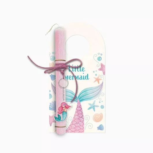 Πασχαλινή Λαμπάδα Στρογγυλή Little Mermaid