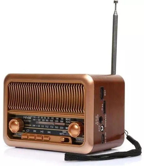 Ραδιόφωνο NNS NS-3315BT Retro Επιτραπέζιο Μπαταρίας με Bluetooth & USB Καφέ