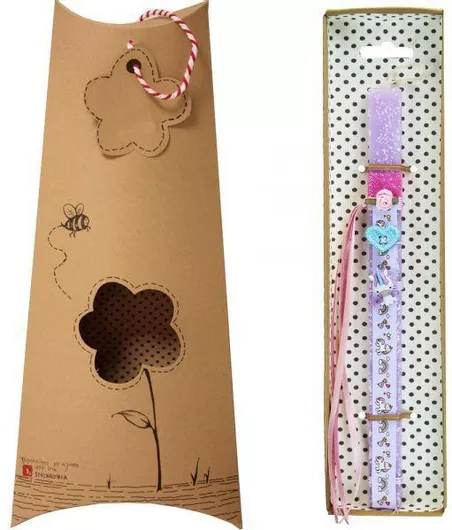 Πασχαλινή Λαμπάδα Τετράγωνη Αρωματική, Χειροποίητη & με Κουτί Μονόκερος 34cm.