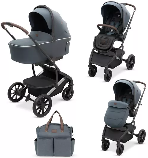 Καρότσι Μωρού Dovadi Fly Ρυθμιζόμενο 2 σε 1 Kατάλληλο για Nεογέννητο Night Grey