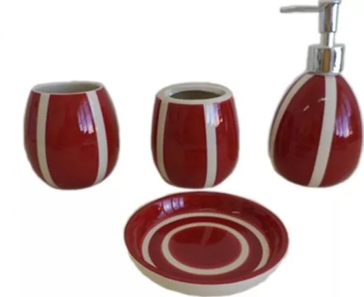 Αξεσουάρ Μπάνιου Etoile CM-305 Σετ 4τμχ Κεραμικό Κόκκινο