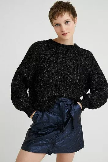 Desigual Chunky Μακρυμάνικο Γυναικείο Πουλόβερ Μαύρο