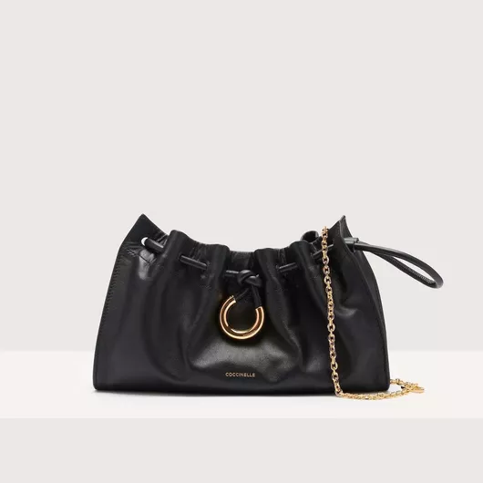 Γυναικεία Τσάντα Ώμου Coccinelle Δερμάτινη Μαύρη