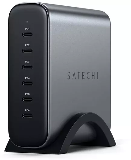 Satechi Βάση Φόρτισης με 6 Θύρες USB-C 200W Power Delivery/Quick Charge 4.0 Γκρι GaN