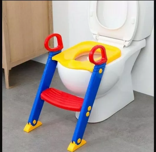 Παιδικό Κάθισμα Τουαλέτας με Σκληρή Επιφάνεια, Χερούλια & Σκαλοπάτι
