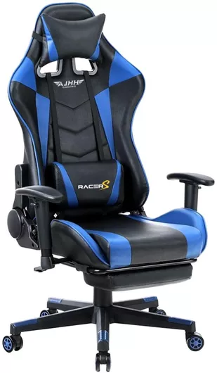 ArteLibre Sligo Καρέκλα Gaming Δερματίνης με Ρυθμιζόμενα Μπράτσα & Υποπόδιο Μπλε/Μαυρο