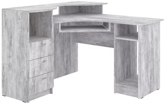 Γραφείο σύνθεση με βιβλιοθήκη ATRIKS γκρι 123χ120χ75-89cm