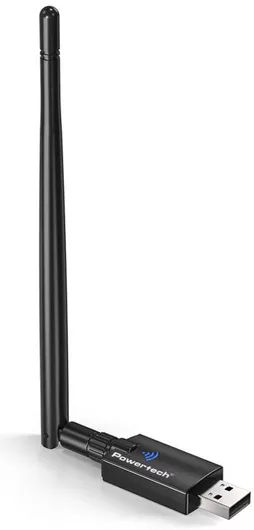 Ασύρματος USB Αντάπτορας Δικτύου Powertech PT-1386 με Αποσπώμενη Κεραία 900Mbps