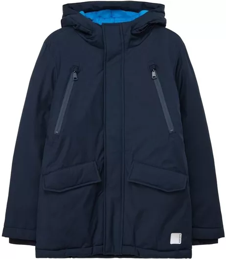 s.Oliver Παιδικό Casual Μπουφάν Μακρύ με Κουκούλα Navy Μπλε