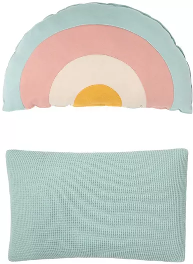 Διακοσμητικό Μαξιλάρι Κούνιας Petit Praia Rainbow Garden Σετ 2τμχ Γαλάζια