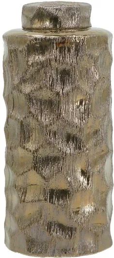 Διακοσμητικό Βάζο Artekko Κεραμικό Lidded 14x14x32.5cm Χρυσό