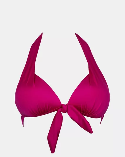 Μαγιό Τρίγωνο Push Up Φιόγκο Ματζέντα