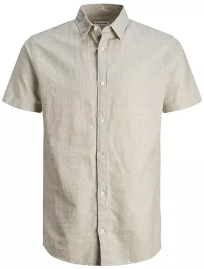 Jack & Jones Παιδικό Πουκάμισο Κοντομάνικο Λινό Μπεζ