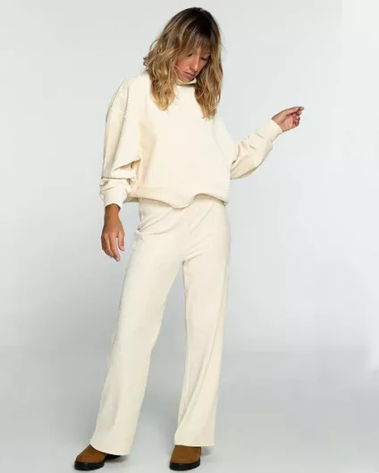 Billabong Γυναικείο Κοτλέ Παντελόνι σε Ίσια Γραμμή Λευκό