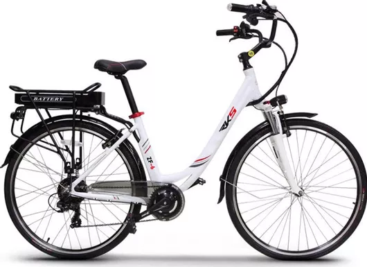 Ηλεκτρικό Ποδήλατο RKS ZF-6 28" Λευκό Πόλης με 7 Ταχύτητες