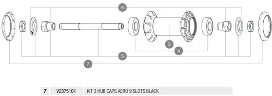 Σετ Ανταλλακτικο Mavic Καπακια Κεντρου Aero 9 Slots