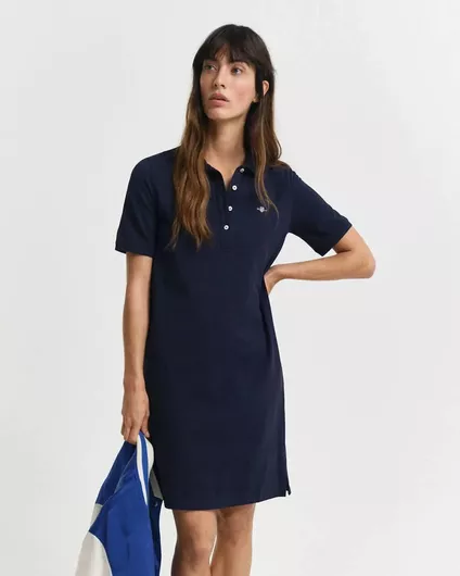 Gant Σεμιζιέ Φόρεμα Κρουαζέ Navy Μπλε