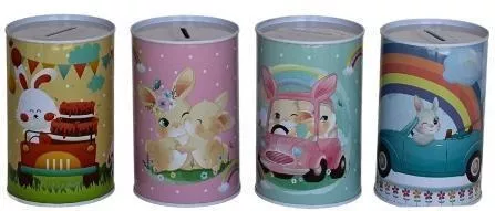 Κουμπαράς Μεταλλικός Λαγουδάκι 8x12cm 4 Σχέδια