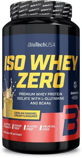 Biotech USA Iso Whey Zero Gluten-Free Whey Protein with Catalan Caramel Cream Flavor 908g
