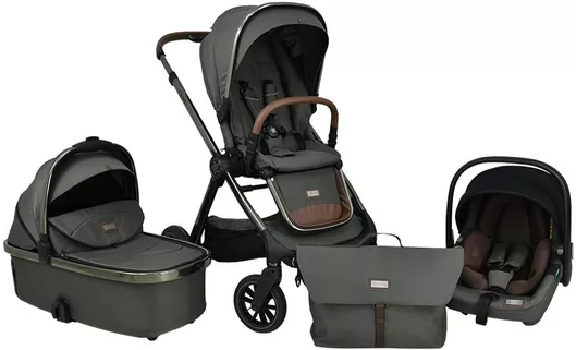 Καρότσι Μωρού Bebe Stars Onyx 3 σε 1 Kατάλληλο για Nεογέννητο Olive
