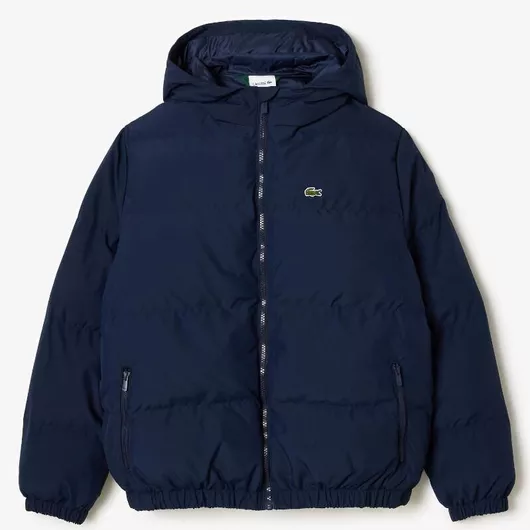 Lacoste Παιδικό Casual Μπουφάν με Κουκούλα Navy Blue