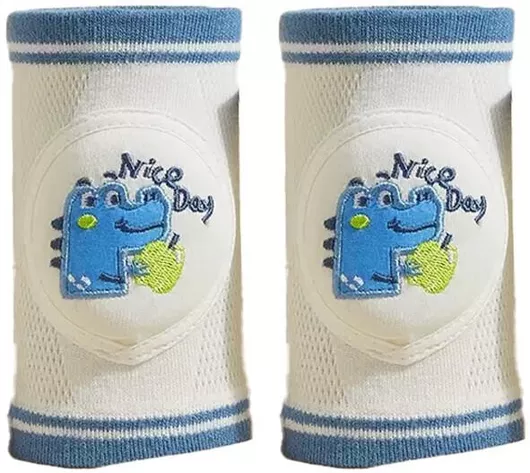 Δεινόσαυρος Επιγονατίδες για Μωρά από Ύφασμα Μπλε 2τμχ