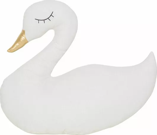 Διακοσμητικό Μαξιλάρι Κούνιας Jabadabado Χειροποίητο Χειροποίητο Κυκνος 36x30cm Λευκό