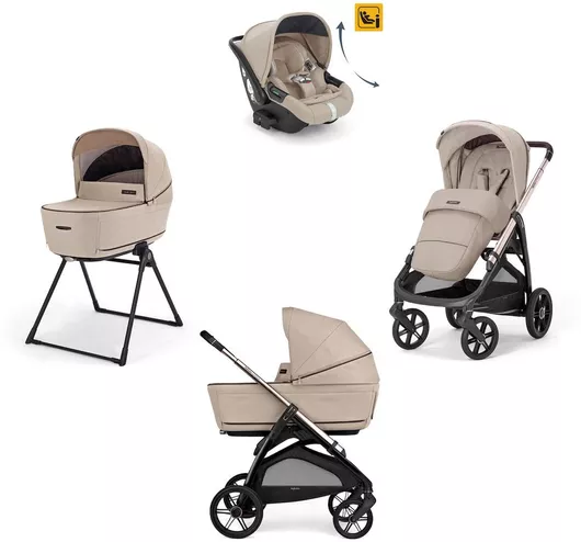 Καρότσι Μωρού Inglesina Aptica Quattro Darwin Infant Recline Ρυθμιζόμενο 3 σε 1 Kατάλληλο για Nεογέννητο Pashmina Beige / Palladio Black 10.4kg