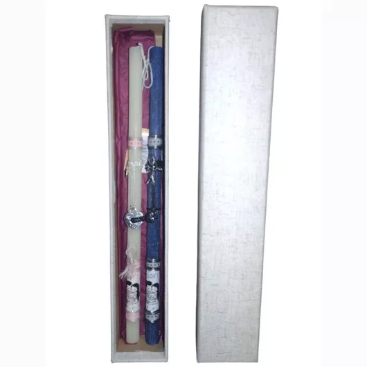 Χειροποίητη Λαμπάδα Στρογγυλή Διπλή Γέραλης 25056 Ζευγάρι Κρεμμαστό Κλειδί Διαστάσεις Ποσότητα Χρώμα