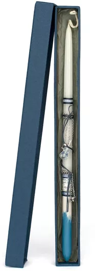 Πασχαλινή Λαμπάδα Στρογγυλή Μπλε