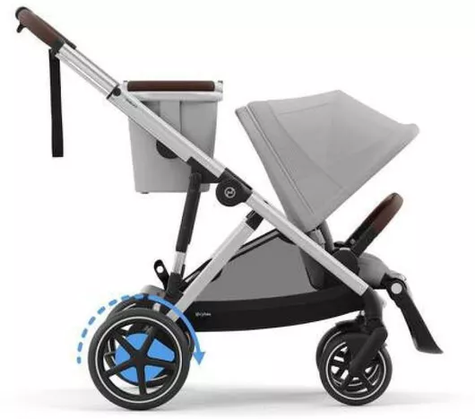 Καρότσι Μωρού Cybex E-Gazelle S Κατάλληλο για Nεογέννητο Lava Grey Silver Frame 14.7kg