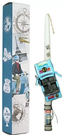 Λαμπάδα Χειροποίητη Αυτοκίνητο Γέραλης 24184 Διαστάσεις Ποσότητα Γαλάζιο Κάμπριο